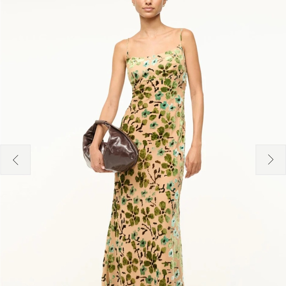 STAUD Dianna Dress Size 8 Green Floral